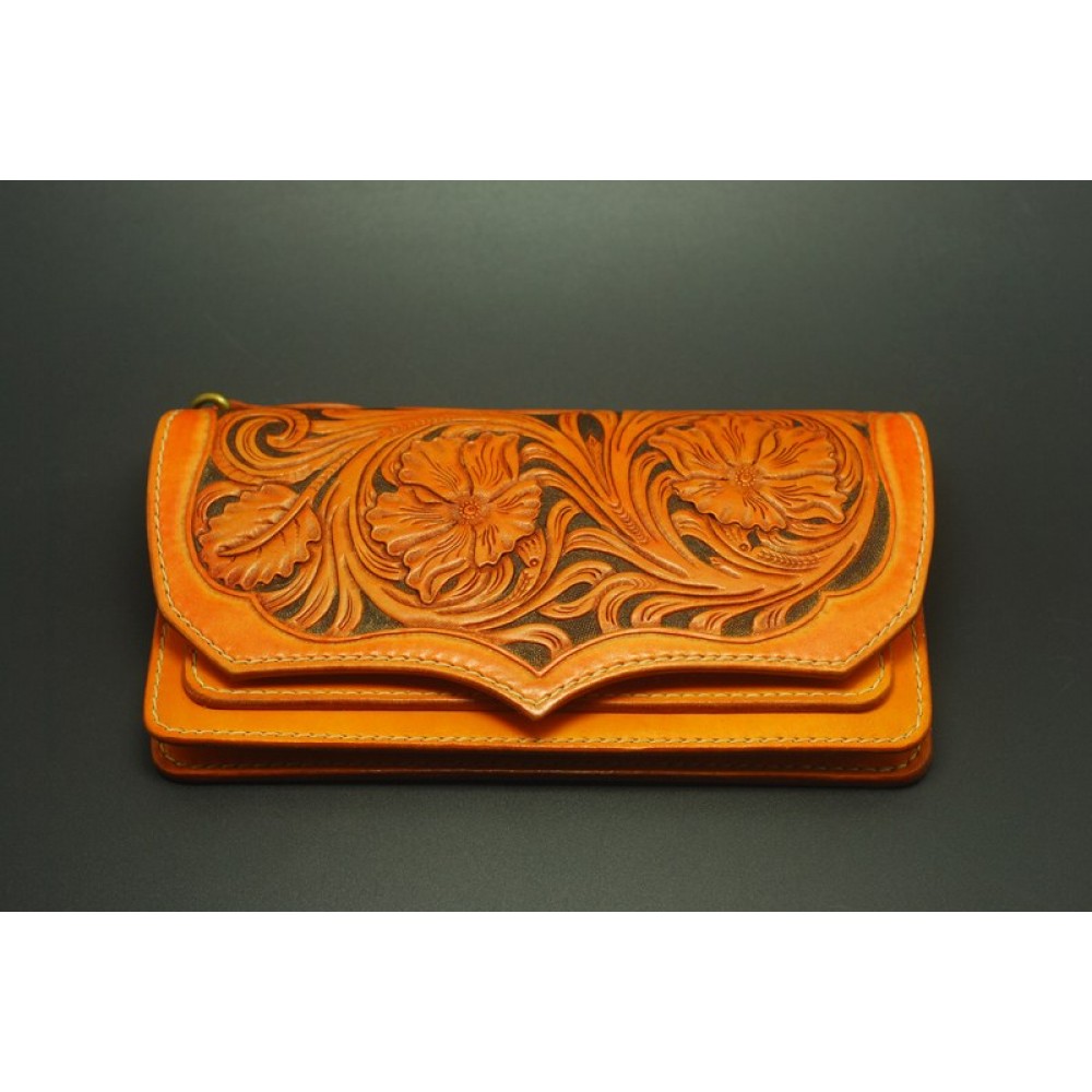 Laser cut Acrylic template, PMMA pattern, leathercraft long wallet template, with carving